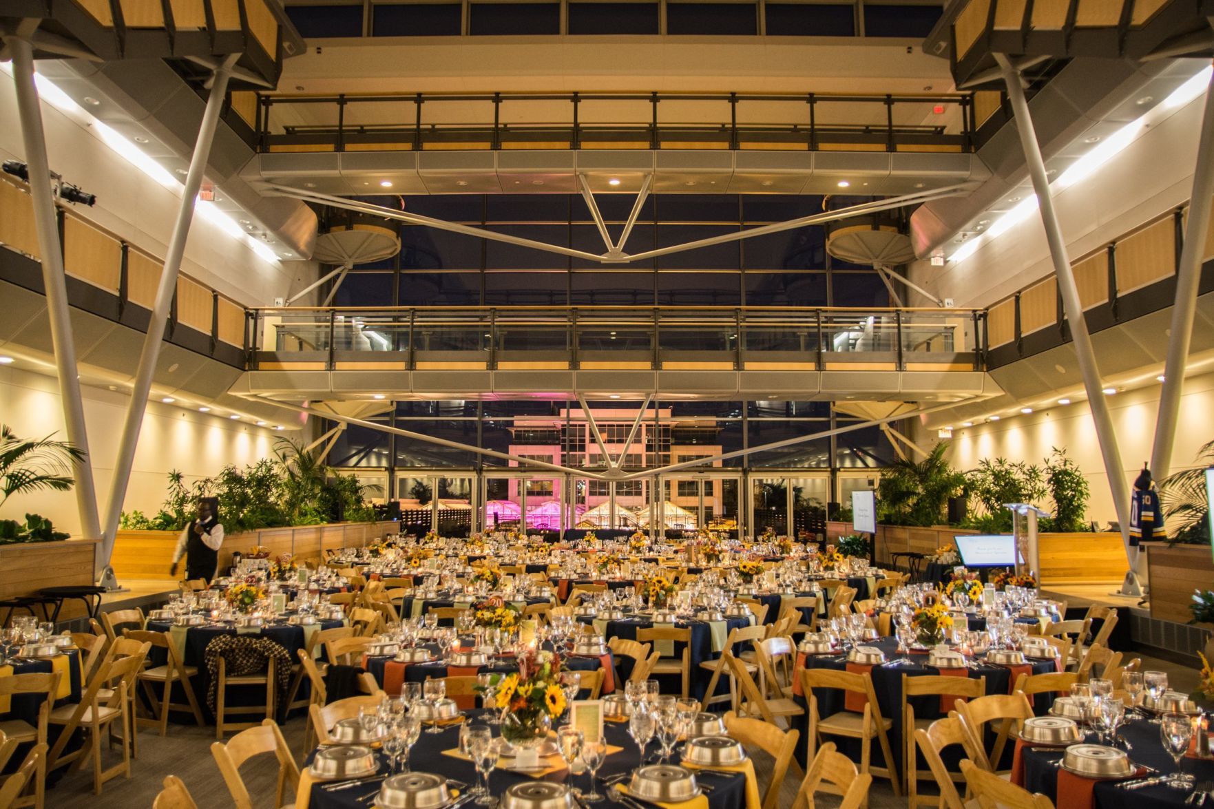 View of the dining area for the event at the Donald Danforth Plant Science Center
